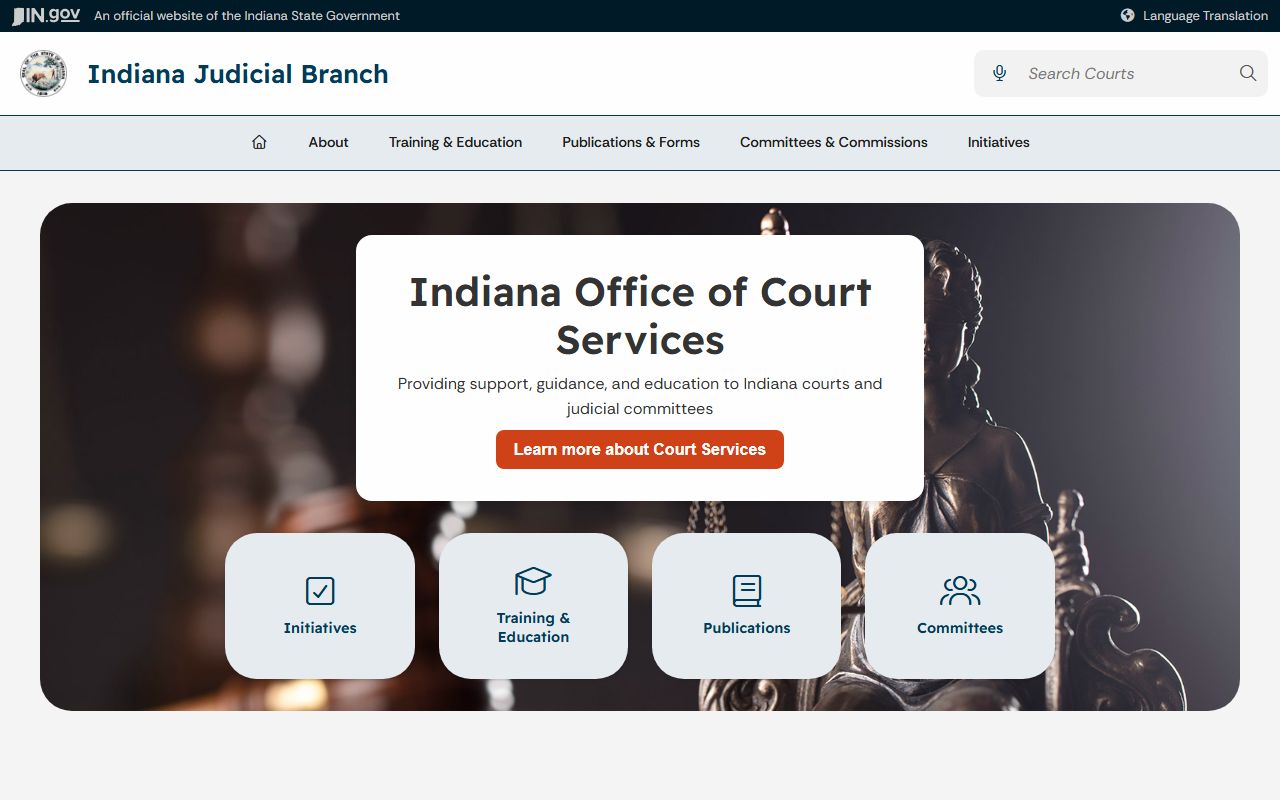 Indiana Office of Court Services page for statewide trial court administration