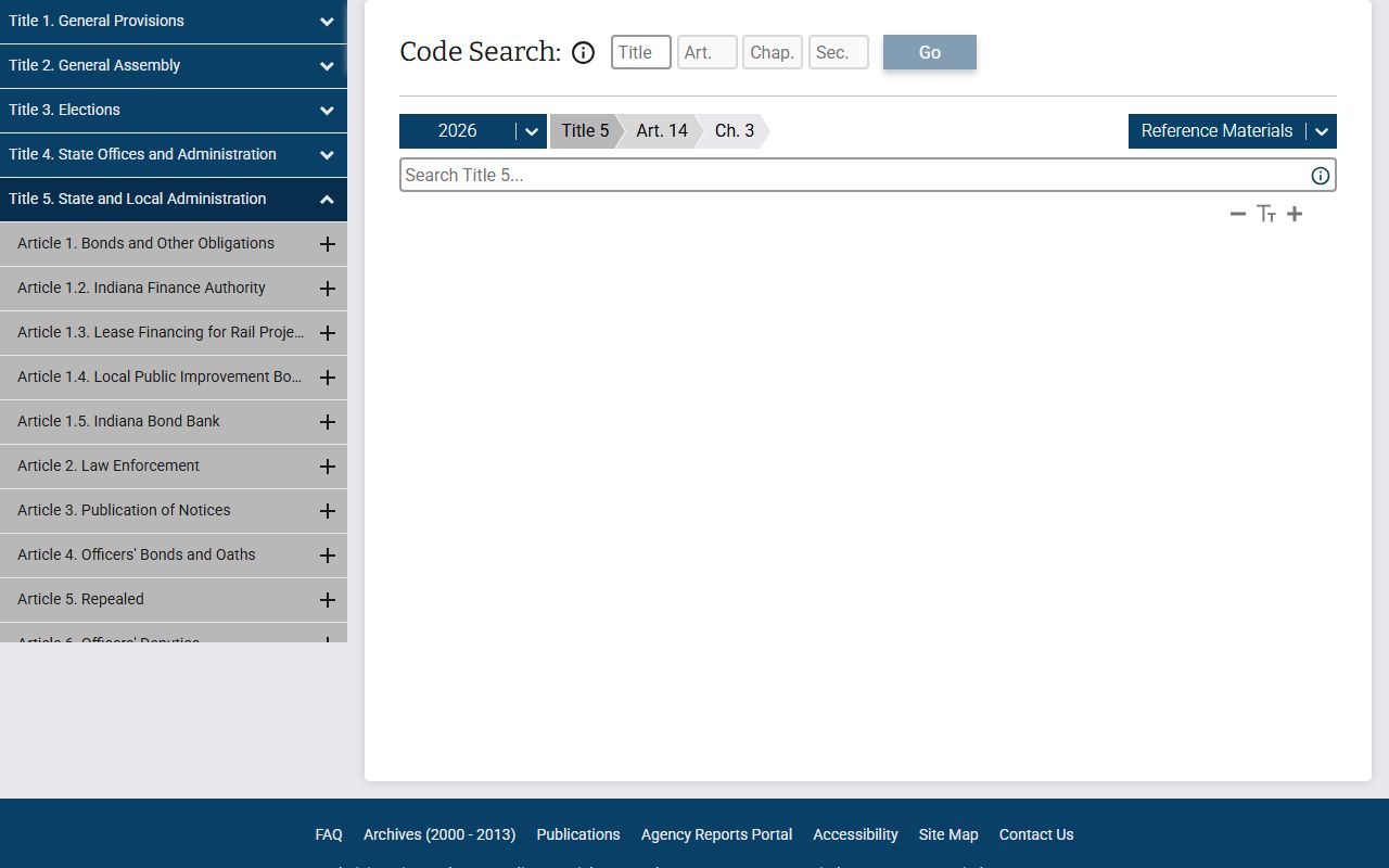 Indiana Access to Public Records Act statute page for public record requests