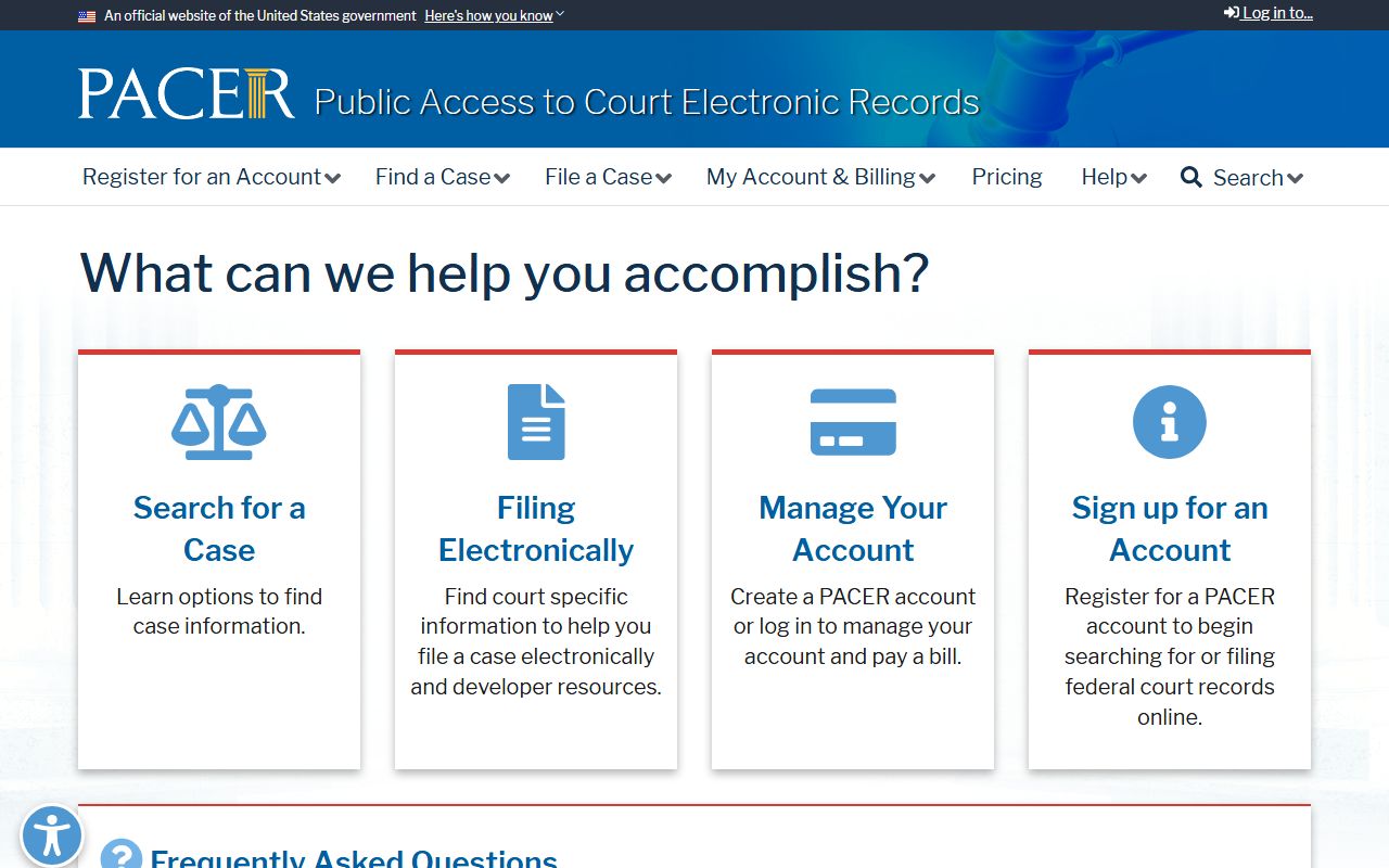 Knox County court dockets PACER federal docket access source