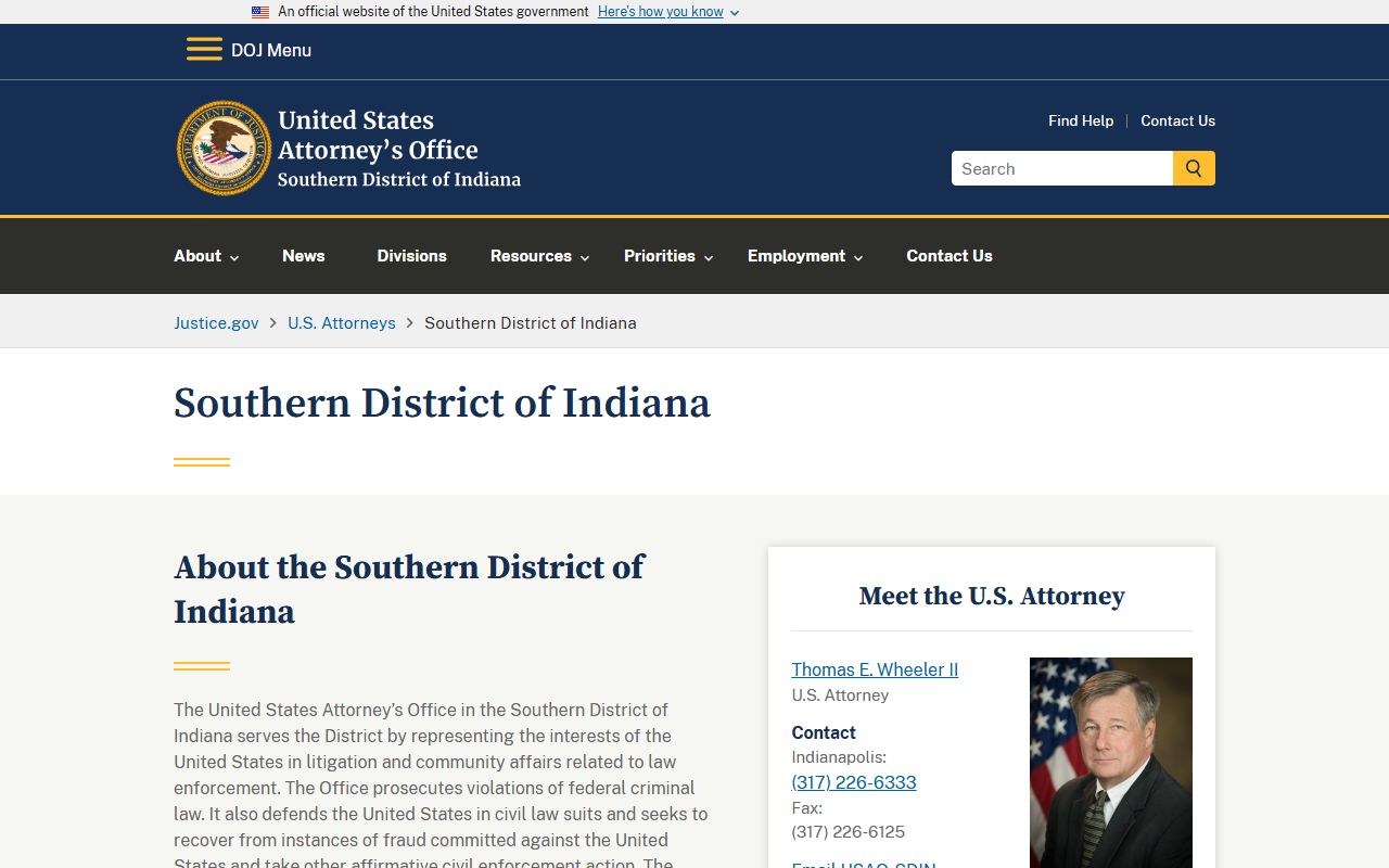 Knox County criminal court records U.S. Attorney Southern District of Indiana source