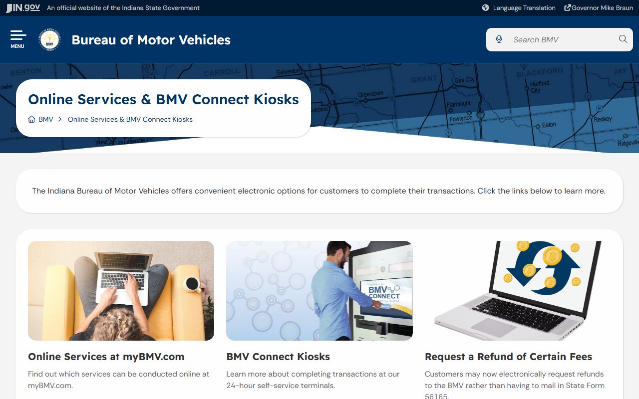 Knox County traffic court records Indiana BMV online services